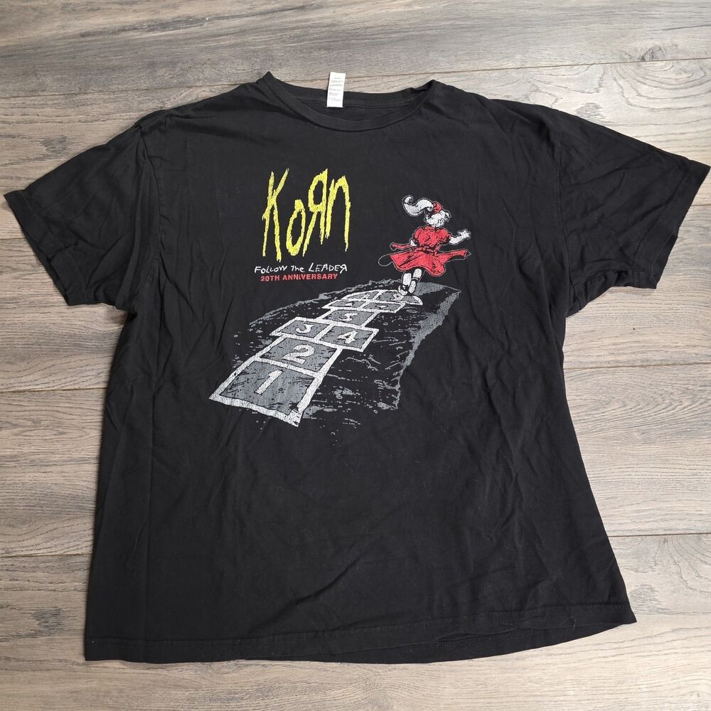 Korn Follow The Leader 20th Anniversary Rock Metal Band T Shirt Mens XL Black
